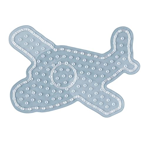 Hama Perlen 8216 Stiftplatte Flugzeug für Maxi Bügelperlen mit Durchmesser 10 mm, transparent, für Kinder ab 3 Jahren von Hama Perlen