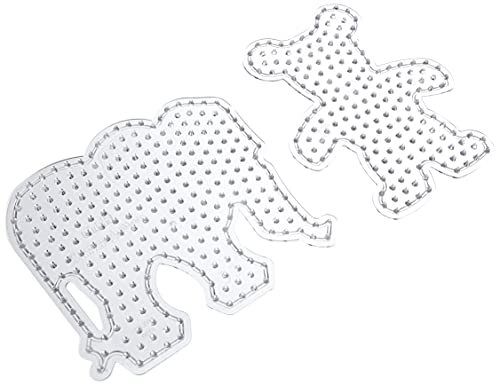 Hama Perlen 8251 Stiftplatten 2er Set für Maxi Bügelperlen mit Durchmesser 10 mm, Motive Elefant und Teddy in transparent, kreativer Bastelspaß für Groß und Klein Hama Perlen 8251 Stiftplatten 2er Set für Maxi Bügelperlen mit Durchmesser 10 mm, Motive Elefant und Teddy in transparent, kreativer Bastelspaß für Groß und Klein von Hama