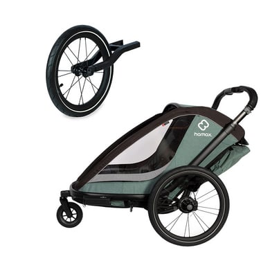 hamax Kinderfahrradanhänger Cocoon ONE Einsitzer green/black inkl. Jogger-Rad hamax Kinderfahrradanhänger Cocoon ONE Einsitzer green/black inkl. Jogger-Rad von Hamax