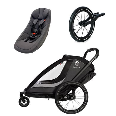 hamax Kinderfahrradanhänger Cocoon ONE Einsitzer grey/black inkl. Jogger Rad und Babysitz hamax Kinderfahrradanhänger Cocoon ONE Einsitzer grey/black inkl. Jogger Rad und Babysitz von Hamax