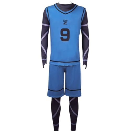 Blue Lock Cosplay Kostüm Bachira Meguru Cosplay Sportbekleidung Trikots Nr. 8 Fußball Training Uniform Full Set Halloween Kleidung (Kunjin Kensuke, 3XL) von Hamender