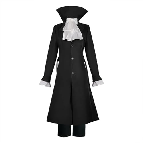 Bungo Stray Dogs Cosplay Akutagawa Ryunosuke Cosplay Kostüm Comic Show Halloween Karneval Cosplay Uniform Set Outfit für Erwachsene Anime Merch (A, M) von Hamender