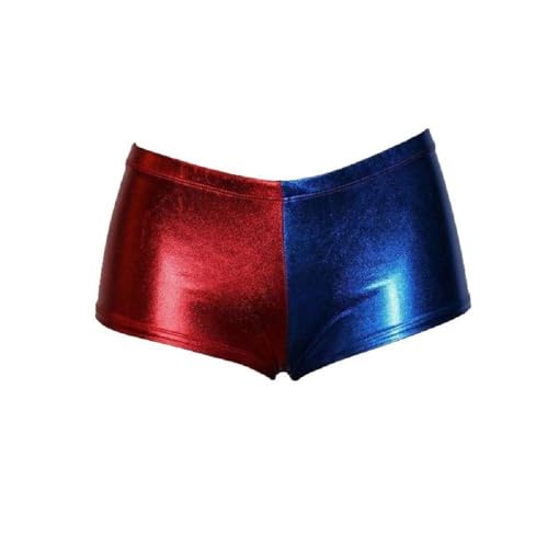 Hamishkane Rote und blaue Halloween-Kostüme für Damen und Kinder, Cosplay-Kostüme, glänzende Wet-Look-Leggings, Höschen, Hotpants, Skaterrock, Jacken, Daddys Little Monster T-Shirt von Hamishkane