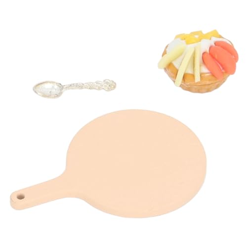 Hamwesh Dollhouse Miniatur Obstkuchen, 2pcs 1:12 Skala Dollhouse Miniatur -Küchenzubehör Set, Winzige Lebensmitteldesserts mit Löffel für Miniaturen (Typ 2) von Hamwesh