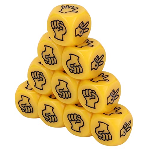 Hamwesh Finger Ratenspiel Würfel, Rock Paper Scissors Würfelspiel Set 10pcs mit 6 -seitig -Würfel für Erwachsene Kinderfamilienfamilie Bildungsspiele (Yellow) von Hamwesh