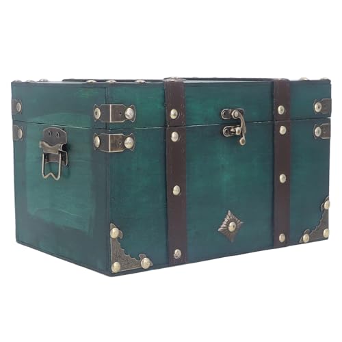 Hamwesh Holzschatzkasten aus Holz, Vintage Style Storage Box mit Antikem Design für Schmuck Schmuckstücke Aufbewahrung (Smaragd) von Hamwesh
