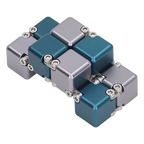 Hamwesh Infinity Cube, Flipping Fidget -Spielzeug mit Legierungsblöcken für Stressabbau und Angstzustände für Office -Mitarbeiter von Teenagern Erwachsene (Blau grau) von Hamwesh