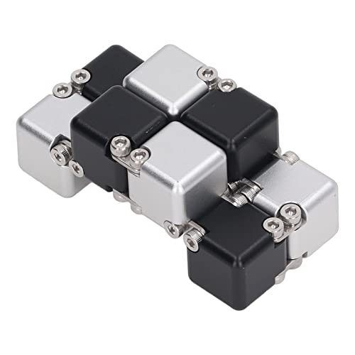 Hamwesh Infinity Cube, Flipping Fidget -Spielzeug mit Legierungsblöcken für Stressabbau und Angstzustände für Office -Mitarbeiter von Teenagern Erwachsene (schwarzes Silber) von Hamwesh