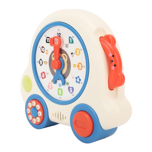 Hamwesh Kids Learning Clock, Helles Bildungsspielzeug mit Einstellbarem Volumen für Kleinkinder, Sicheres Material Early Education Clock für Hamwesh Kids Learning Clock, Helles Bildungsspielzeug mit Einstellbarem Volumen für Kleinkinder, Sicheres Material Early Education Clock für von Hamwesh