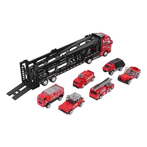 Hamwesh Kleinkindauto -Spielzeug 32 cm 7 Stcs Feuerwehrwagen -Träger mit 6 Kleinwagen Legierungs Lastwagenspielzeug für Hamwesh Kleinkindauto -Spielzeug 32 cm 7 Stcs Feuerwehrwagen -Träger mit 6 Kleinwagen Legierungs Lastwagenspielzeug für von Hamwesh