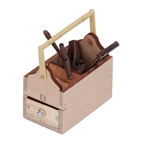 Hamwesh Miniature Dollhouse Tools 1:12, Doll House Toolbox mit Werkzeugen für Puppenhausreparatur- und Dekorationsmodellset für Girls von Hamwesh