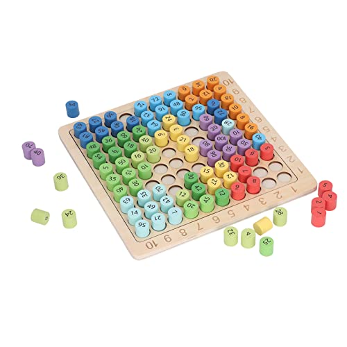 Hamwesh Multiplikationsbrett, 3 in 1 Hölzernen Mathematikspiel -Lernblöcken für Kleinkinder mit Problemkarten und Gummibändern für von Hamwesh