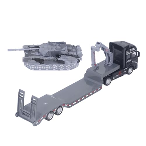 Hamwesh RC Semi -LKW, Abnehmbarer Metall -Flachbettanhänger mit Tankmodell für 1:24 Konstruktionsfahrzeug Im Maßstab (Grey) von Hamwesh