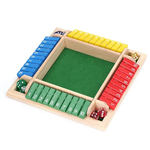 Hamwesh Schließen Sie das Box Dice -Spiel, Hölzerne Mathematik -Brettspiel für und Erwachsene mit Würfel Rolling Gameplay für Home Classroom Party Pub Nutzung (#1) von Hamwesh