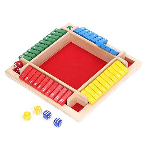Hamwesh Schließen Sie das Box Dice -Spiel, Hölzerne Mathematik -Brettspiel für und Erwachsene mit Würfel Rolling Gameplay für Home Classroom Party Pub Nutzung (#2) von Hamwesh