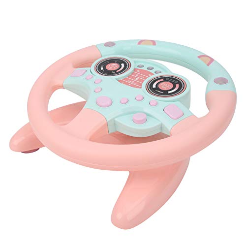 Hamwesh Simulationslenkrad, Simuliertes Fahrzeug mit Hornknöpfen Leichte Basis für 4 5 6 Jahre Alt (PINK) von Hamwesh