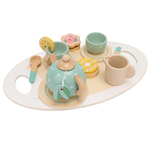 Hamwesh Tea -Party -Set, Hölzernen Täuschung Spiel Set mit Accessoires für Kleinkinder Alter 3 4 5 6 von Hamwesh