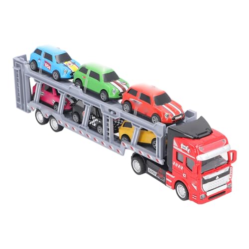 Hamwesh Toy Truck Transport Car Carrier, Legierungsmaterial mit 6 Sportwagen für und Mädchen Im Alter von 3 Bis 10 Jahren Alt (Rot) von Hamwesh