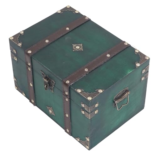 Hamwesh Vintage Treasure Chest Box, Hölzerne Dekorative Aufbewahrung mit Schloss für Schmuck und Andenkengegenstände (XL -Box mit dreistelliger Kombinationsschloss) von Hamwesh
