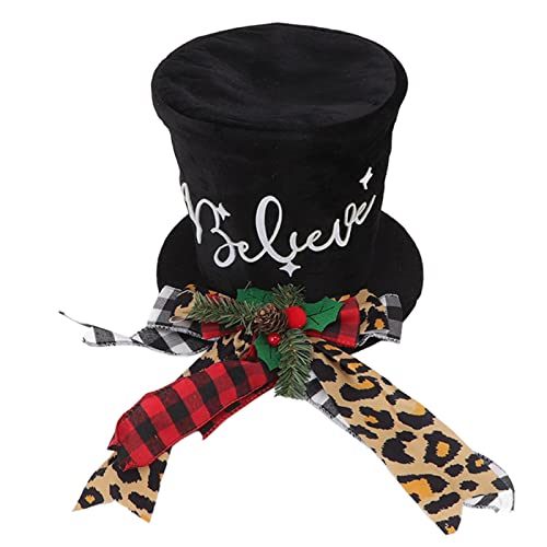 Hamwesh Weihnachtsbaumtopperhut, Pnecone Red Plaid Bogen mit Roten Beeren für die Weihnachtsdekoration von Hamwesh