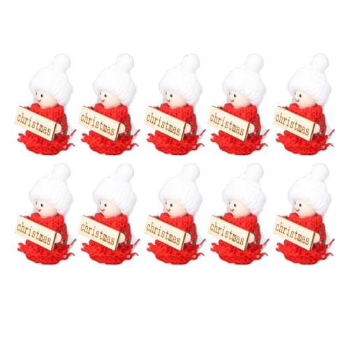 Hamwesh Weihnachtsminiatur -Figuren 10 Stcs, Puppenfamilie Set mit Schneemann -Weihnachtsklausel Ornamente für DIY Crafts Dollhouse Winter Home Decor von Hamwesh
