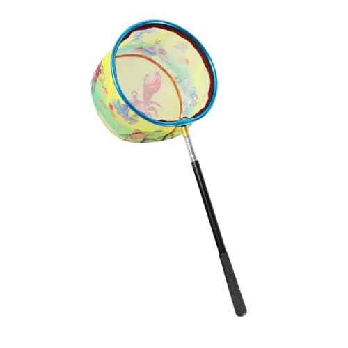 HanQZen Teleskop Kescher Kinder,Kinder, Ausziehbar Schmetterlingsnetz Fischernetz Fangnetz zum Fangen Insekten Fischen Libellen Krabben Teich Pool Garten Outdoor, Strand (Gelb) von HanQZen