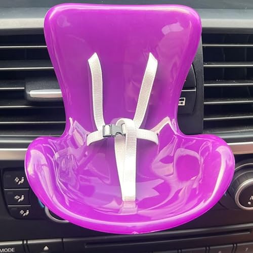 Autositz für Labubu Puppen mit Lüftungsschlitzclip und Desktop-Ständer, süßes funktionales Autoornament für Labubu-Fans und Puppensammler, Auto-Dekorationsanzeige Zubehör (Purple) von HanTang
