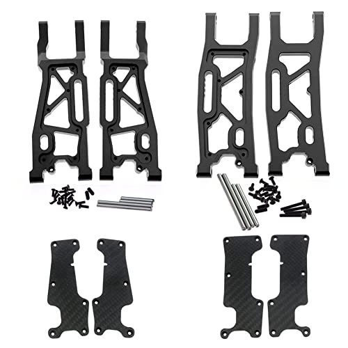 Hanabitx Aluminium Querlenker vorne und hinten mit Kohlefaser-Abdeckung für 1/8 Schlitten RC Car Upgrades Teile, 2 von Hanabitx