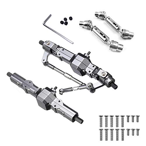 Hanabitx Brückenachse aus Metall, vorne und hinten, mit Antriebswelle für C14, C24, B14, B24, 1/16, RC-Auto-Upgrade-Teile, Titan von Hanabitx