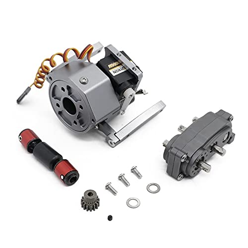 Hanabitx Frontmotor Präfixal Schaltgetriebe-Transferkoffer-Set für 1/10 RC Crawler Car Axial SCX10 & SCX10 II Upgrade-Teile, 3 von Hanabitx