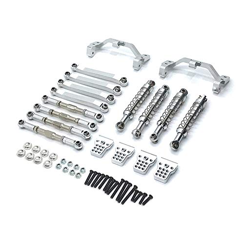 Hanabitx für MN D90 D91 D96 MN90 MN99S 1/12 RC Auto Upgrade Teile Metall Zug Stange Link Spur Stange StoßDäMpfer ZubehöR, Silber von Hanabitx