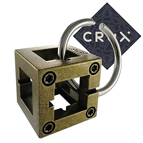 Hanayama Cast Box Puzzle - Level 2 von 6 - Fairly Hard - inkl. Crux Aufkleber von Hanayama and Crux Puzzles