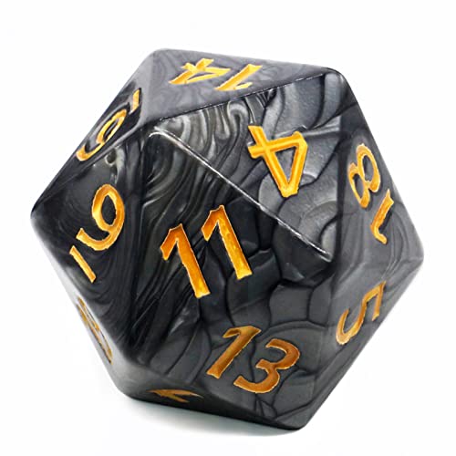20-seitige DND-Würfel, D20 riesige polyedrische Würfel, 55 mm, Titan, große D20-Würfel, 20-seitiges Würfel-Set für Dungeons and Dragons, RPG, MTG-Tischspiele (Black-Pearle-Serie) von Handan