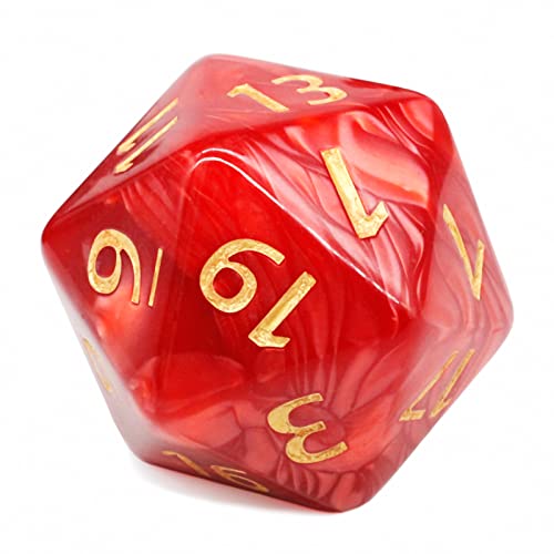 20-seitige DND-Würfel, D20 riesige polyedrische Würfel, 55 mm, Titan, große D20-Würfel, 20-seitiges Würfel-Set für Dungeons and Dragons, RPG, MTG-Tischspiele (Red-Pearle-Serie) von Handan
