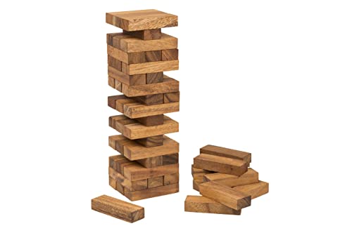 Holzspiel Wackelturm groß, inklusive Holzkasette 30x10cm, Hand-gefertigt, Geschicklichkeitsspiel von Handelsturm