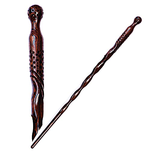 Handicraftviet - Handgeschnitzter Zauberstab aus Holz, Zauberstäbe für Zauberer/Sammlerstück, Cosplay, magisches Geschenk für Halloween, Weihnachten und Geburtstagsfeier, 38,1 cm (S6) von Handicraftviet