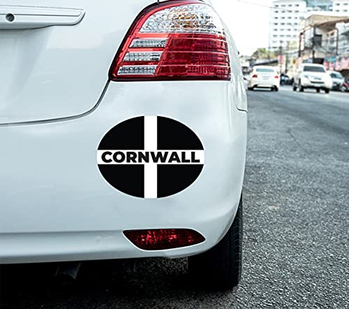 2 x Cornwall Autoaufkleber St. Piran's Flagge, oval, selbstklebend, Vinyl, für Auto, Van, LKW 2 x Cornwall Autoaufkleber St. Piran's Flagge, oval, selbstklebend, Vinyl, für Auto, Van, LKW von Handmade By Stukk