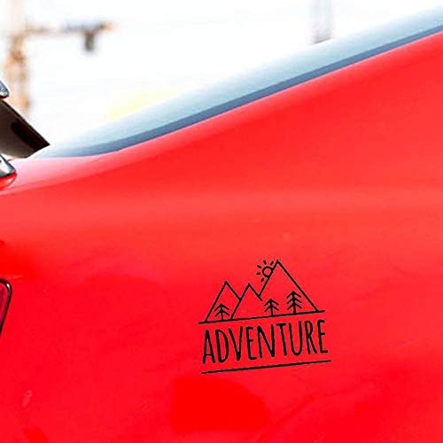 Adventure Mountains Fun Bumper Window Decal Waterproof Sticker 17.8CM x 14.8CM - Black von Handmade By Stukk