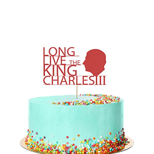 King Charles III Krönung Glitter Cake Topper Long Live Royal Party Dekoration von Handmade By Stukk