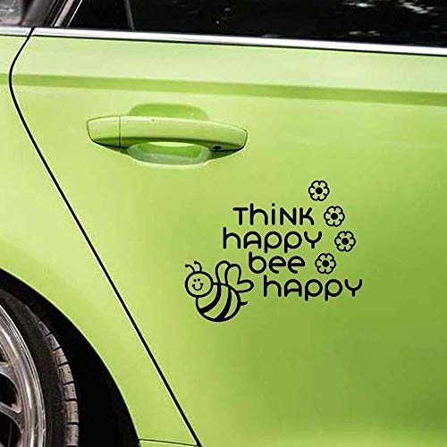 Think Happy Bee Happy Fun Window Bumper Sticker Vinyl Decal 15.5CM x 11.7CM - Black Think Happy Bee Happy Fun Window Bumper Sticker Vinyl Decal 15.5CM x 11.7CM - Black von Handmade By Stukk