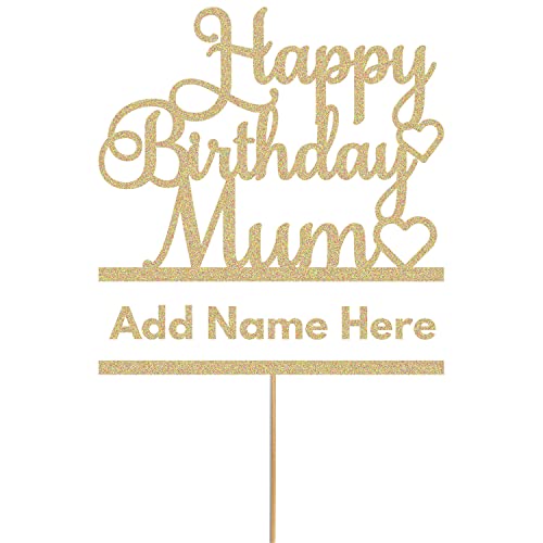 Tortenaufsatz "Happy Birthday", personalisierbar, glitzernd, für Mütter, Geburtstagsfeier von Handmade By Stukk