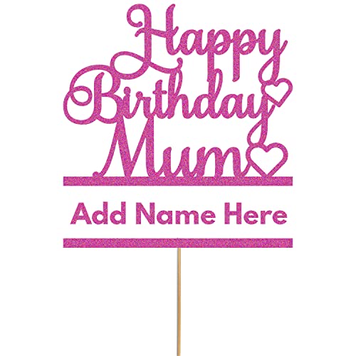 Tortenaufsatz "Happy Birthday", personalisierbar, glitzernd, für Mütter, Geburtstagsfeiern von Handmade By Stukk