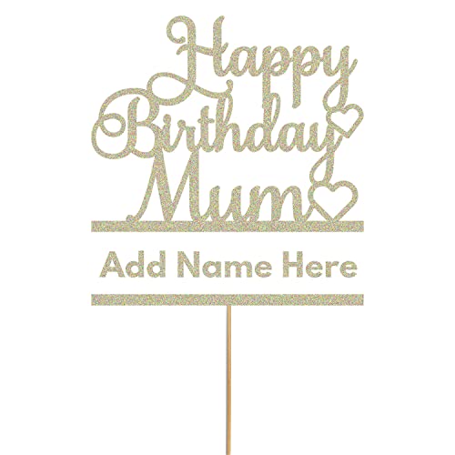 Tortenaufsatz "Happy Birthday", personalisierbar, glitzernd, für Mütter, Geburtstagsfeiern von Handmade By Stukk