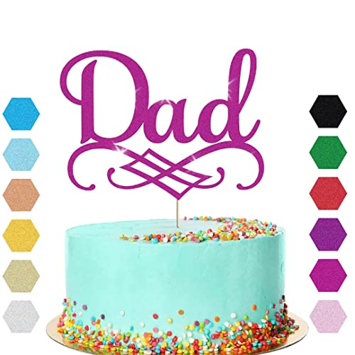 Tortenaufsatz zum Vatertag, Aufschrift "Dad Best Super Daddy", Geburtstagsparty, Dekoration, Geschenk (Rosa) von Handmade By Stukk