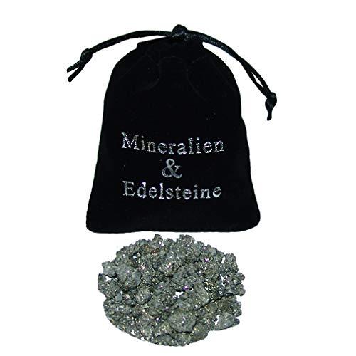 Janni-Shop-Mineralien 100 g Pyrit Mini Rohsteine Rohstücke ca. 5 - 15 mm in schwarzem Samtbeutel Janni-Shop-Mineralien 100 g Pyrit Mini Rohsteine Rohstücke ca. 5 - 15 mm in schwarzem Samtbeutel von Handsomemen