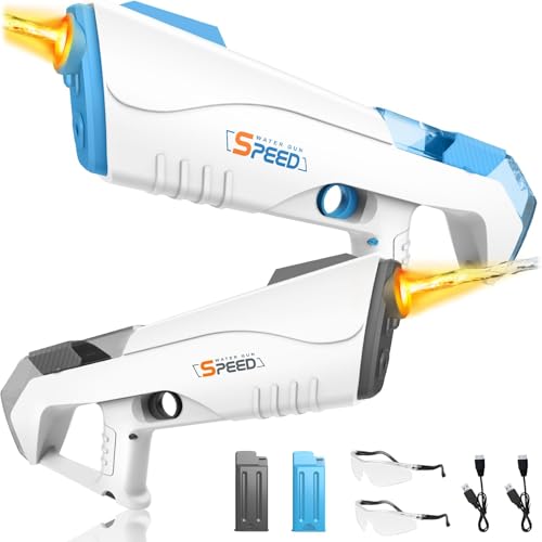 2er-Pack Elektrische Wasserpistole für Kinder Erwachsene EIN-Knopf Automatische Wasser Pistole Spielzeug 33FT Reichweite Große Water Gun mit Licht, Wasserspielzeug für im Freien Sommerpool Strandparty 2er-Pack Elektrische Wasserpistole für Kinder Erwachsene EIN-Knopf Automatische Wasser Pistole Spielzeug 33FT Reichweite Große Water Gun mit Licht, Wasserspielzeug für im Freien Sommerpool Strandparty von Handwell