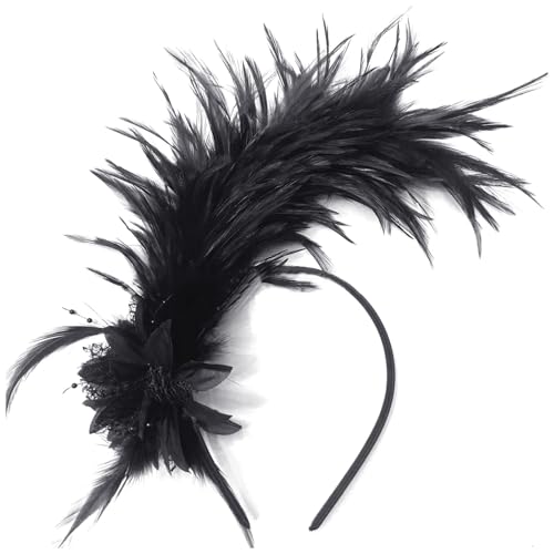 Hangsu Gefiedertes Stirnband für 1920er Jahre Mottopartys Kostüm Event Bühnenshows Weiches Stoffband Damen Mädchen Kostüm Damen Haarschmuck Hangsu Gefiedertes Stirnband für 1920er Jahre Mottopartys Kostüm Event Bühnenshows Weiches Stoffband Damen Mädchen Kostüm Damen Haarschmuck von Hangsu