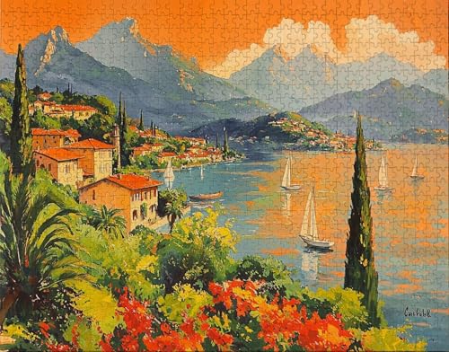 Puzzle 100 Teile Erwachsene Warmes Zuhause 28x40cm Puzzles für Erwachsene Lernspiel Herausforderungsspielzeug 100 Teilige Spiel Puzzlematte Anlage, Boot Puzzlematte, Geschenk S-3 von Hanjunng