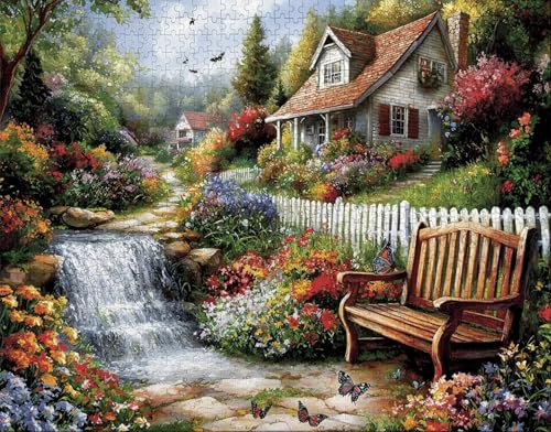 Puzzle 100 Teile Erwachsene Warmes Zuhause 28x40cm Puzzles für Erwachsene Lernspiel Herausforderungsspielzeug 100 Teilige Spiel Puzzlematte Anlage, Fallen Puzzlematte, Geschenk U-3 von Hanjunng