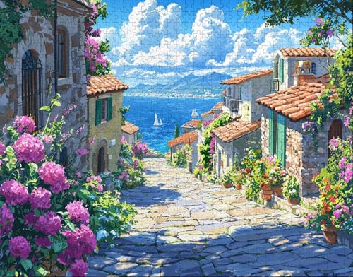 Puzzle 100 Teile Erwachsene Warmes Zuhause 28x40cm Puzzles für Erwachsene Lernspiel Herausforderungsspielzeug 100 Teilige Spiel Puzzlematte Farbe, GebäUde Puzzlematte, Geschenk L-2 von Hanjunng